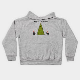 Christmas Tree Social Distancing Cat and Dog Kids Hoodie